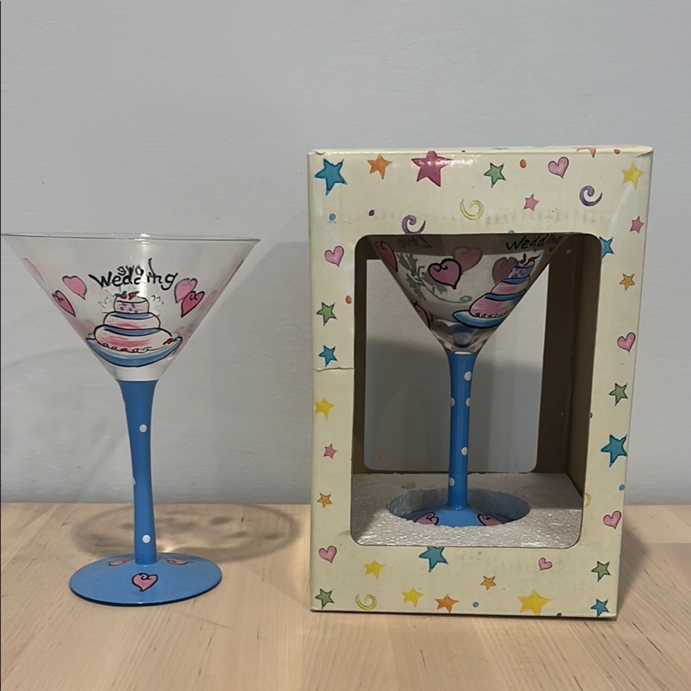 Wedding Martini Glasses Handpainted